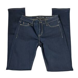 Calvin Klein Stretch Jeans Dark Navy Denim W26 L32 Contrast Stitching
